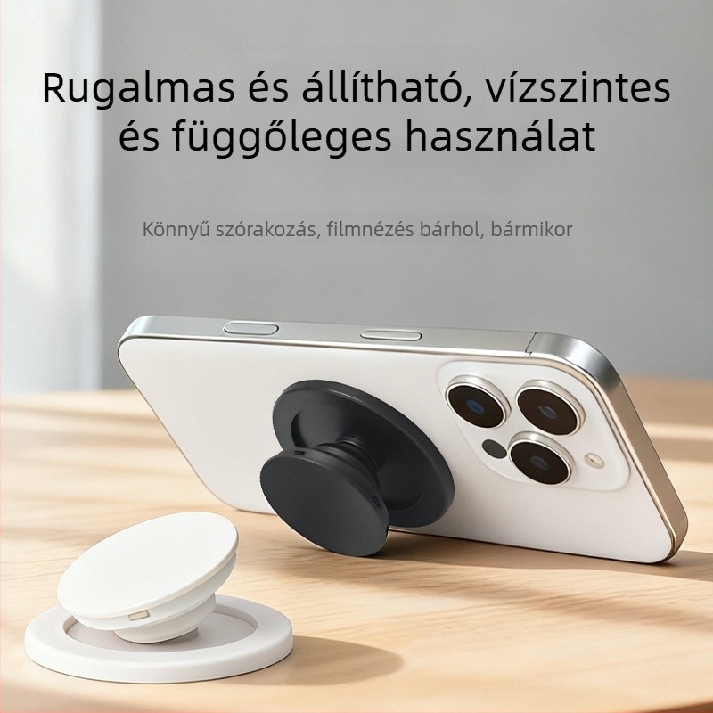 MagSafe mágneses telefonállvány légzsákkal, hordozható, átlátszó asztali tartó