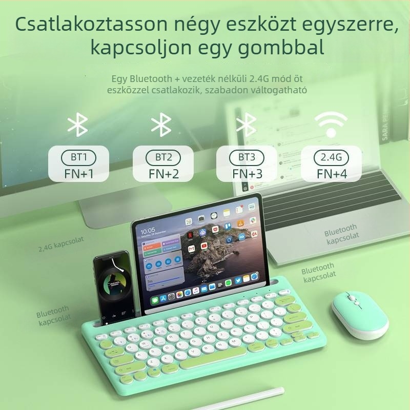 K004C vezeték nélküli billentyűzet és egér készlet - Dual-Mode, USB billentyűzet és USB egér, 1600 DPI, vízálló
