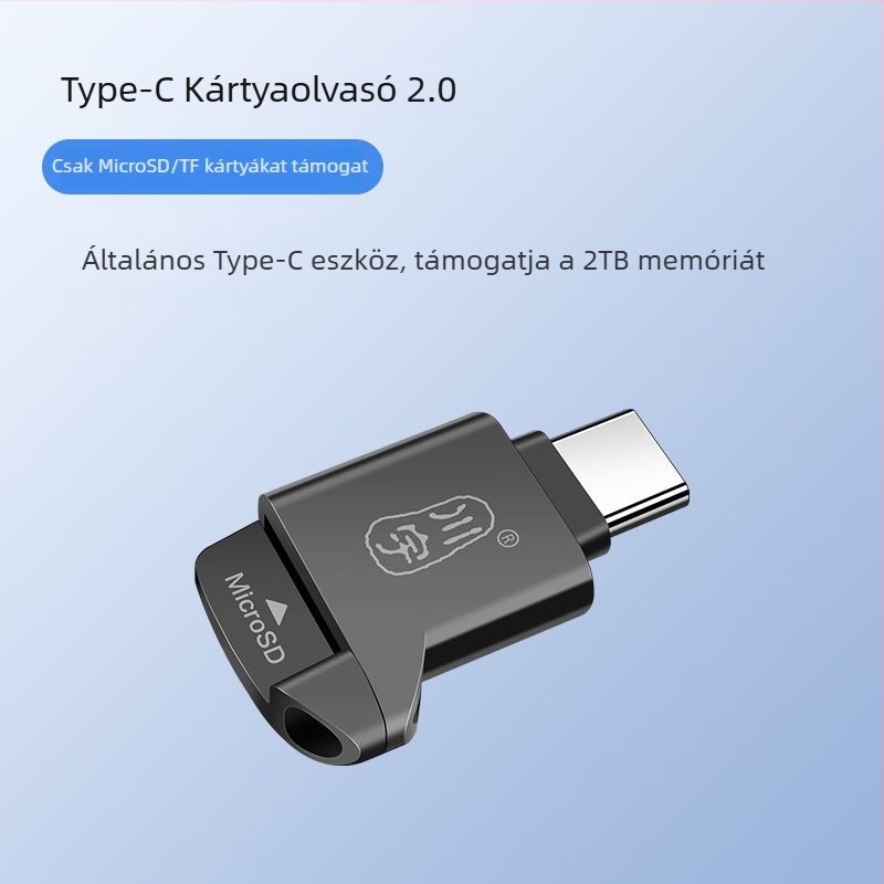 OTG Kártyaolvasó USB 3.0 gyors átvitellel, Type-C és USB 2.0 interfészek, TF kártya támogatás
