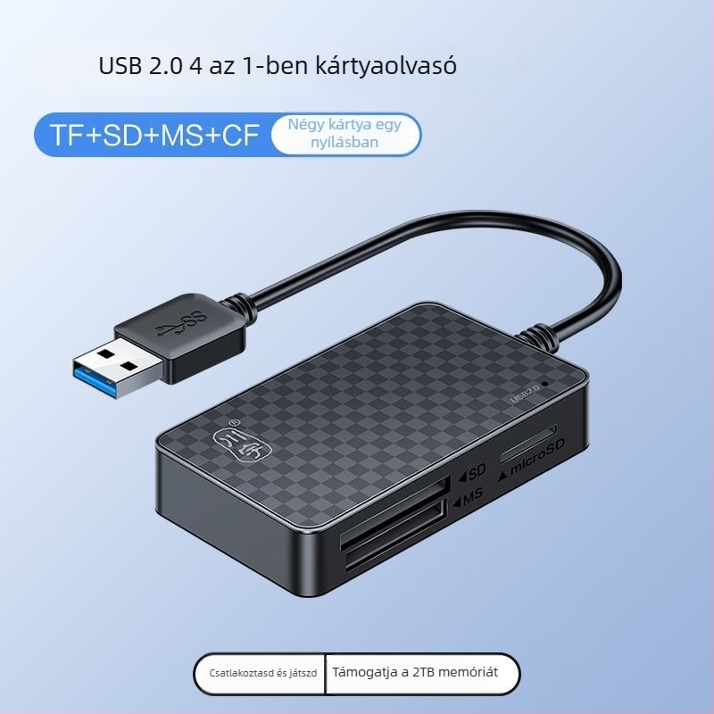 OTG Kártyaolvasó USB 3.0 gyors átvitellel, Type-C és USB 2.0 interfészek, TF kártya támogatás