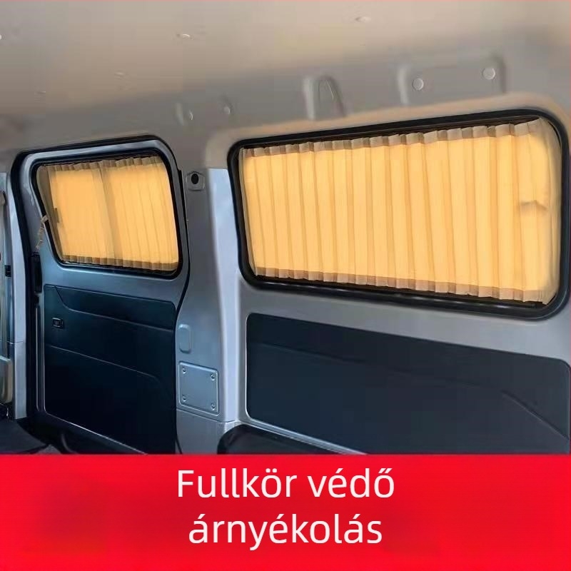 Wuling Rongguang S kisbusz oldalablakára készült autófüggöny, napvédő és hőszigetelő, kétpályás sín
