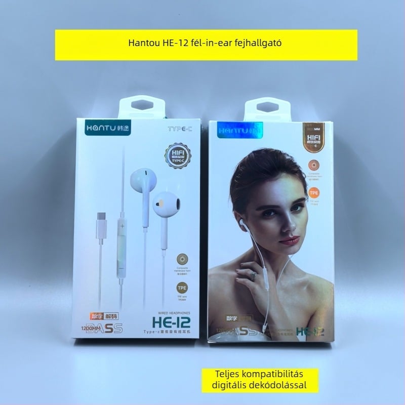 Type-C fülhallgató digitális dekóddal Huawei Android telefonokra (LC-C80, dinamikus meghajtó, vezetékes, 1,2 m, 135 dB)