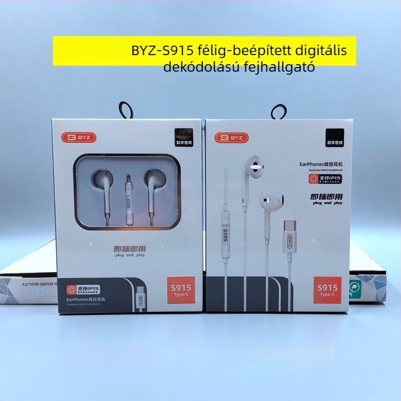 Type-C fülhallgató digitális dekóddal Huawei Android telefonokra (LC-C80, dinamikus meghajtó, vezetékes, 1,2 m, 135 dB)