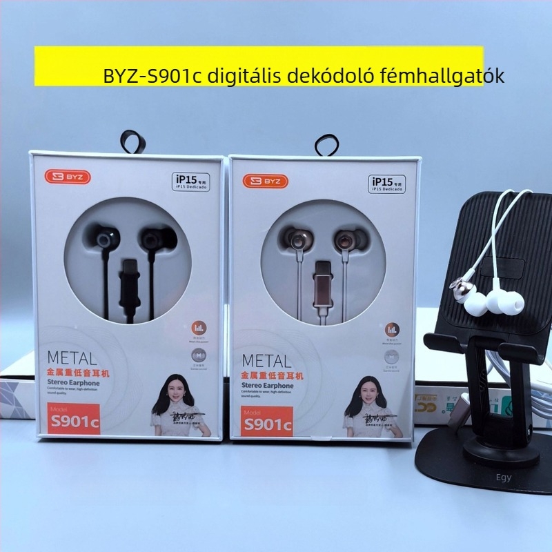 Type-C fülhallgató digitális dekóddal Huawei Android telefonokra (LC-C80, dinamikus meghajtó, vezetékes, 1,2 m, 135 dB)