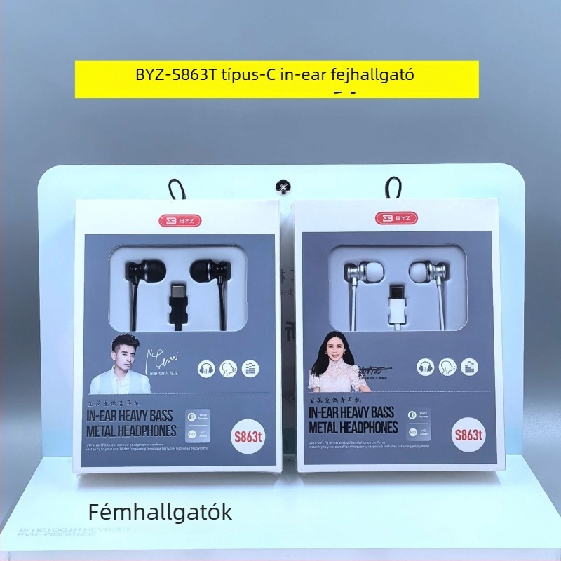 Type-C fülhallgató digitális dekóddal Huawei Android telefonokra (LC-C80, dinamikus meghajtó, vezetékes, 1,2 m, 135 dB)