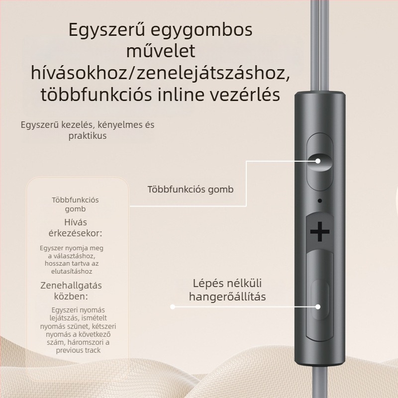 Type-C csatlakozós fülhallgató, vezetékes, 1,2 m hosszú kábel, erős basszus, zajszűrés, modell F5-11