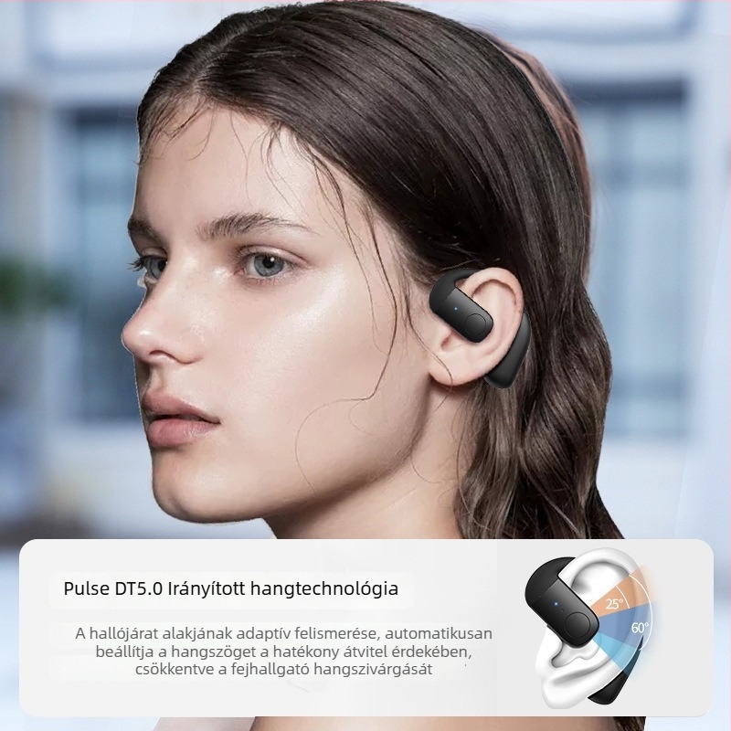 F22 Vezeték nélküli Bluetooth fejhallgató, 2024-es új modell, csontvezetéses technológiával, nem belső fültartó, ultra hosszú akkumulátor-üzemidő, hordozható bal vagy jobb fülön, vezetéshez