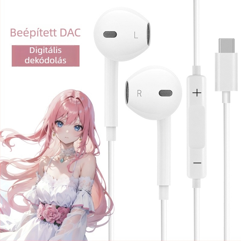 Vezetékes In-Ear fülhallgató 14,2 mm meghajtókkal, beépített mikrofon, 3,5 mm csatlakozó, 1,2 m kábel