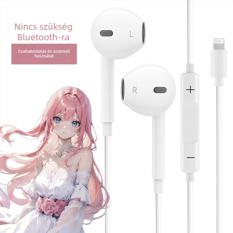 Vezetékes In-Ear fülhallgató 14,2 mm meghajtókkal, beépített mikrofon, 3,5 mm csatlakozó, 1,2 m kábel