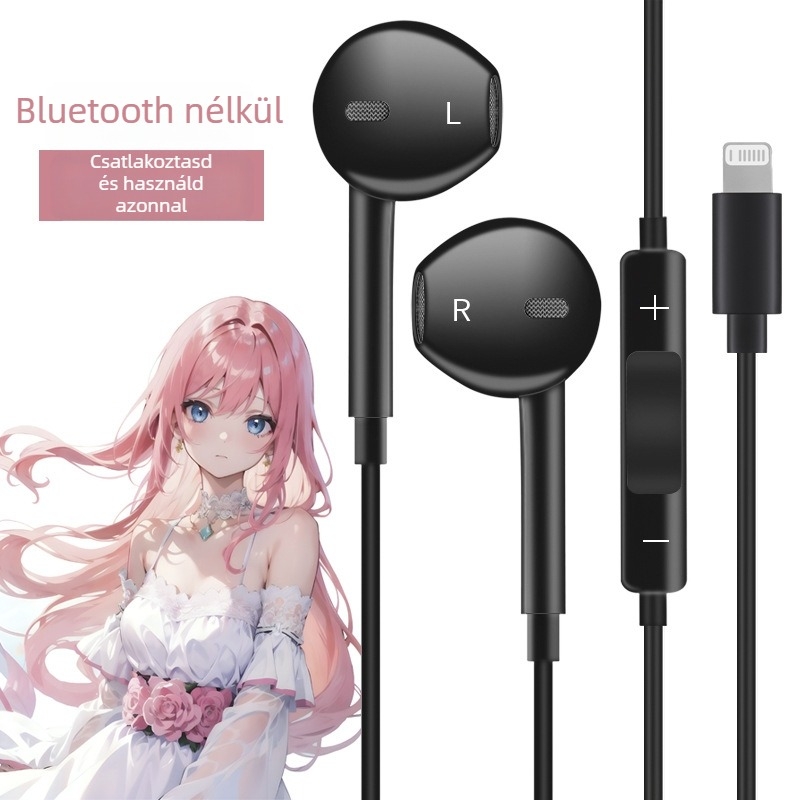 Vezetékes In-Ear fülhallgató 14,2 mm meghajtókkal, beépített mikrofon, 3,5 mm csatlakozó, 1,2 m kábel