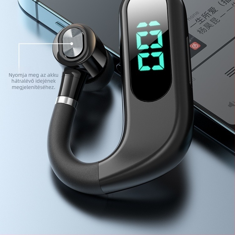 Bluetooth fejhallgató fülre akasztóval, sztereó, Huawei chipset, Bluetooth 2.0, akár 4 óra üzemidő