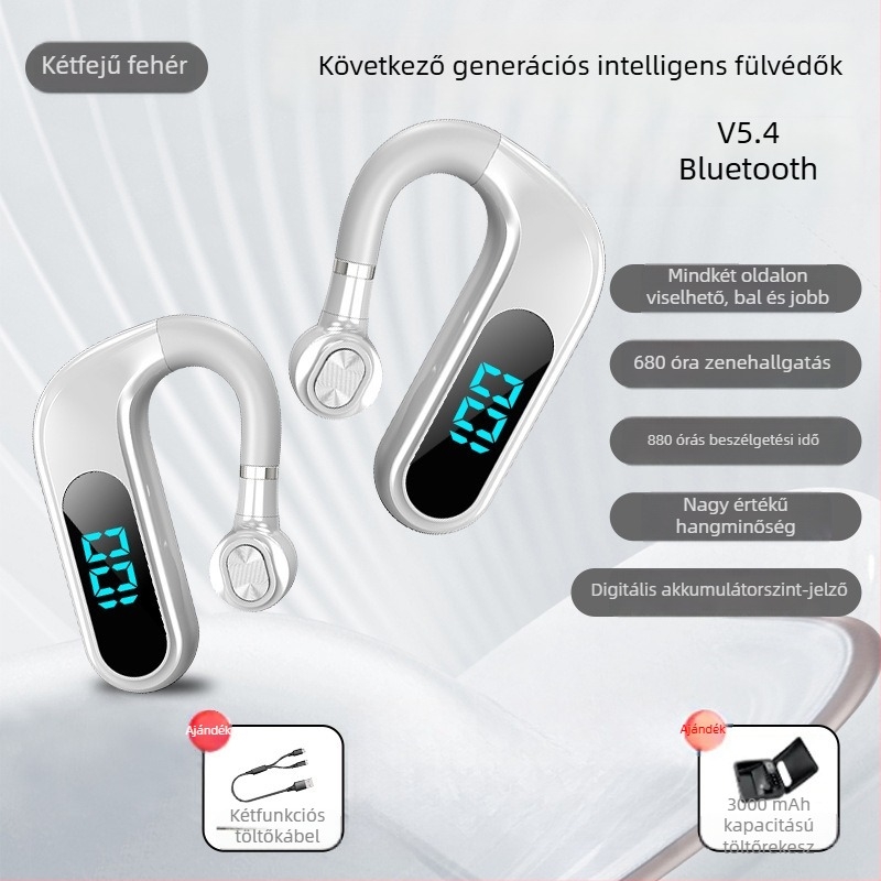 Bluetooth fejhallgató fülre akasztóval, sztereó, Huawei chipset, Bluetooth 2.0, akár 4 óra üzemidő