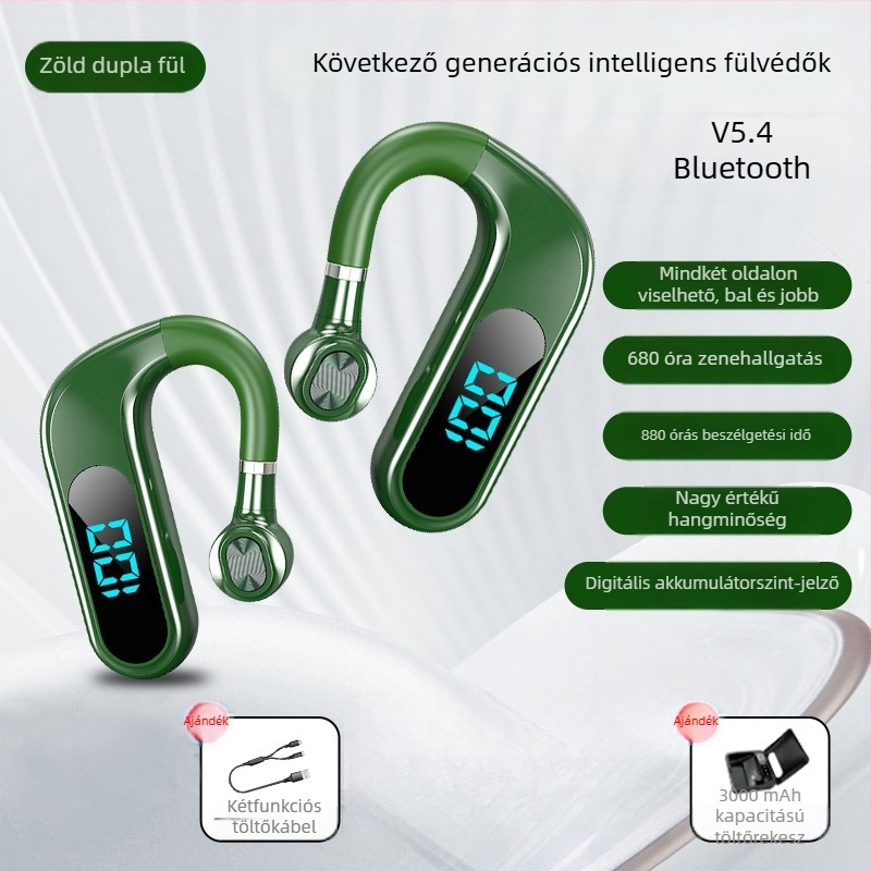 Bluetooth fejhallgató fülre akasztóval, sztereó, Huawei chipset, Bluetooth 2.0, akár 4 óra üzemidő
