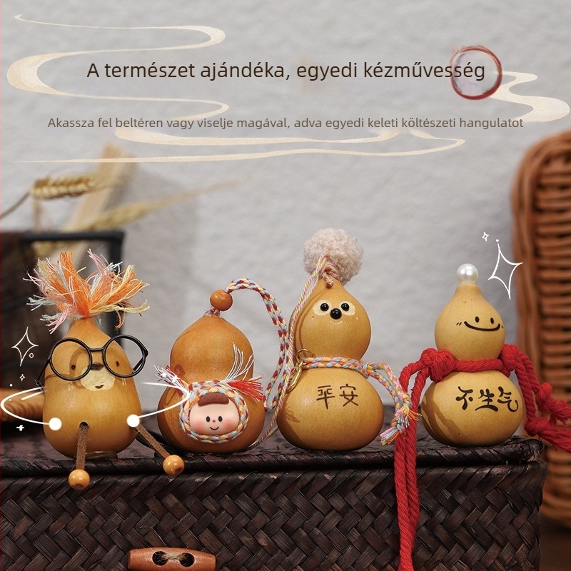 Kézzel faragott, fából készült tök alakú asztali dísz, autó díszítés, vintage stílus, 2025 nyári kiadás, termékkód 888888