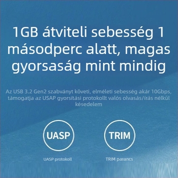 M.2 SSD tok NVMe/NGFF/SATA, alumínium ötvözet, támogatás 2TB-ig, átviteli sebesség 10Gbps/5Gbps