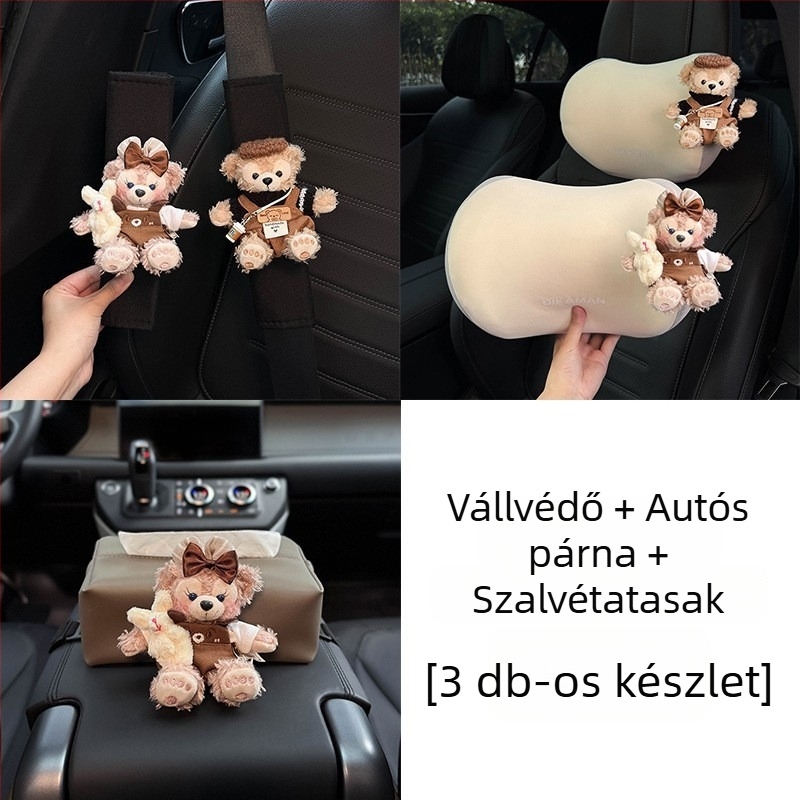 Karikatúra-stílusú autóbiztonsági öv vállvédők (pár) – poliészter, 100 g, modell Jtmmhj1