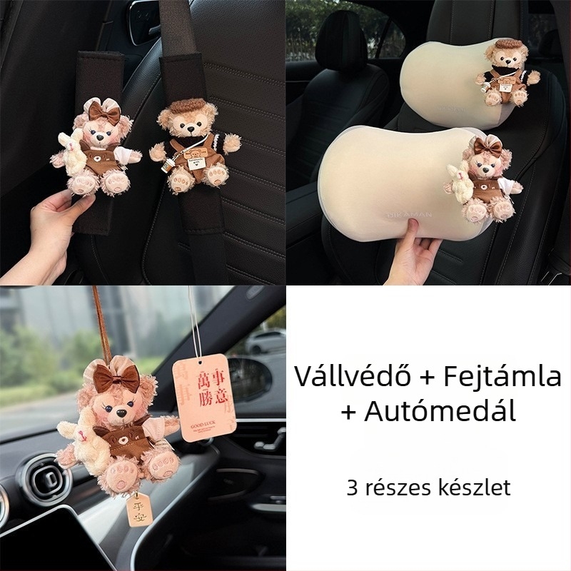 Karikatúra-stílusú autóbiztonsági öv vállvédők (pár) – poliészter, 100 g, modell Jtmmhj1