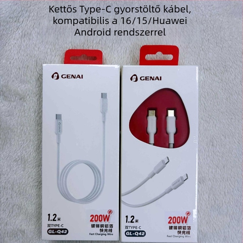 Gona gyorstöltés USB-C adatkábel, 2 m, iPhone 17, Android, Honor, Vivo, Huawei
