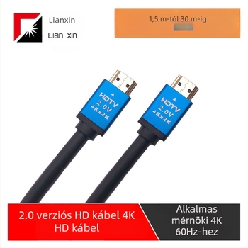 PC-hez HD-DTV interfész kábel, 4K2K 60Hz, oxigénmentes réz, aranyozott csatlakozók, alumínium-ötvözet burkolat, 19+1 vezetőmag
