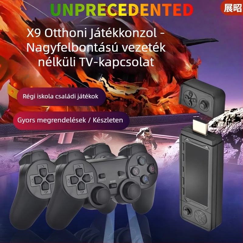 Nosztalgikus Android otthoni játékkonzol vezeték nélküli HDMI TV-kimenettel, PSP-stílusú joystick, 64/128/256 GB tárhely, két játékos támogatása