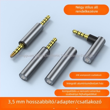 3,5 mm-es férfi–női audió hosszabbító, aranyozott