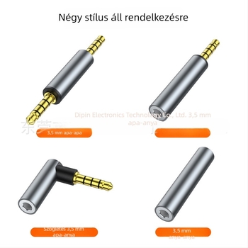 3,5 mm-es férfi–női audió hosszabbító, aranyozott