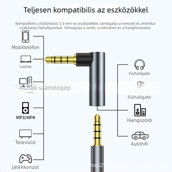 3,5 mm-es férfi–női audió hosszabbító, aranyozott