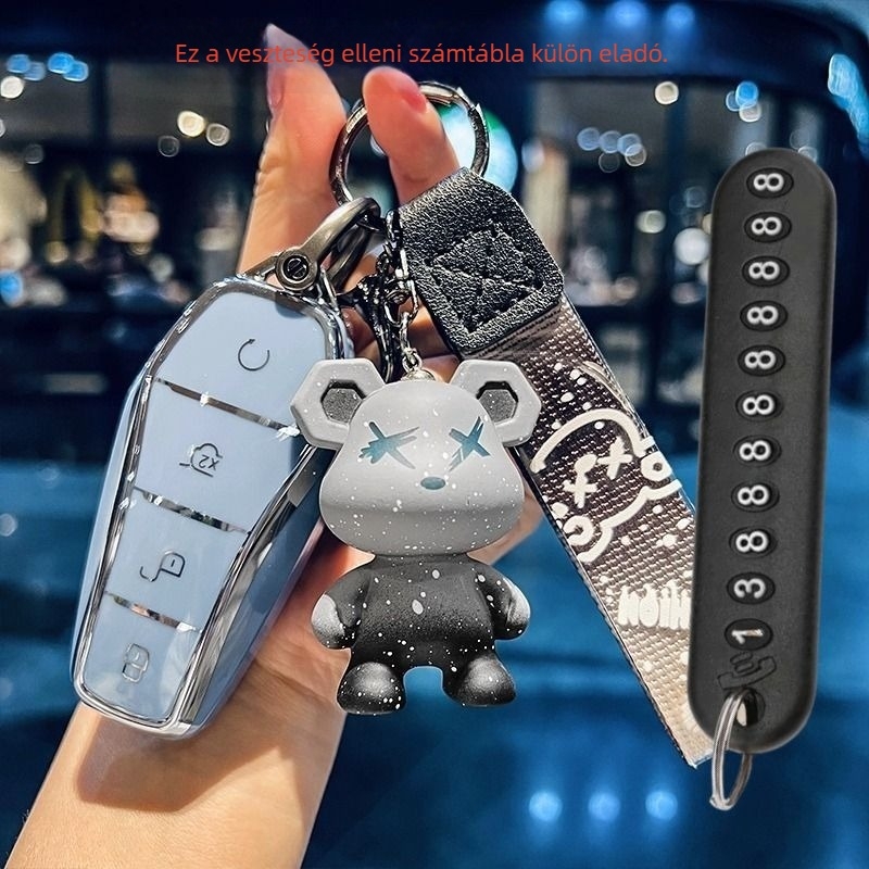BYD kulcstartó burkolat: kompatibil Dolphin, Ocean, Leopard, Song Plus, Qin, DM-i, Han EV, Yuan Pro modellekhez; Anyag TPU; Stílus: Trend; Testreszabás elérhető