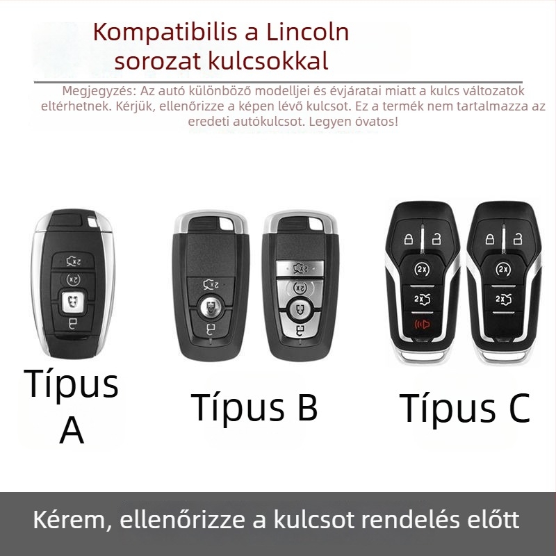 Lincoln Adventurer, Navigator és Aviator kulcstartó tok — cinkötvözet, retro stílus, kompatibilis a 24/25 modelllel