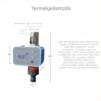 WiFi öntözésvezérlő távoli irányítással, 4-portos interfész, USB DC5V tápegység, Fine Time márka
