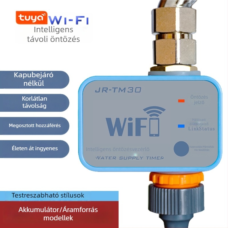 WiFi öntözésvezérlő távoli irányítással, 4-portos interfész, USB DC5V tápegység, Fine Time márka