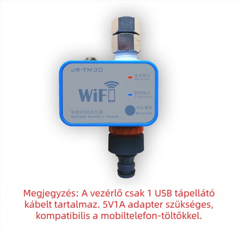 WiFi öntözésvezérlő távoli irányítással, 4-portos interfész, USB DC5V tápegység, Fine Time márka