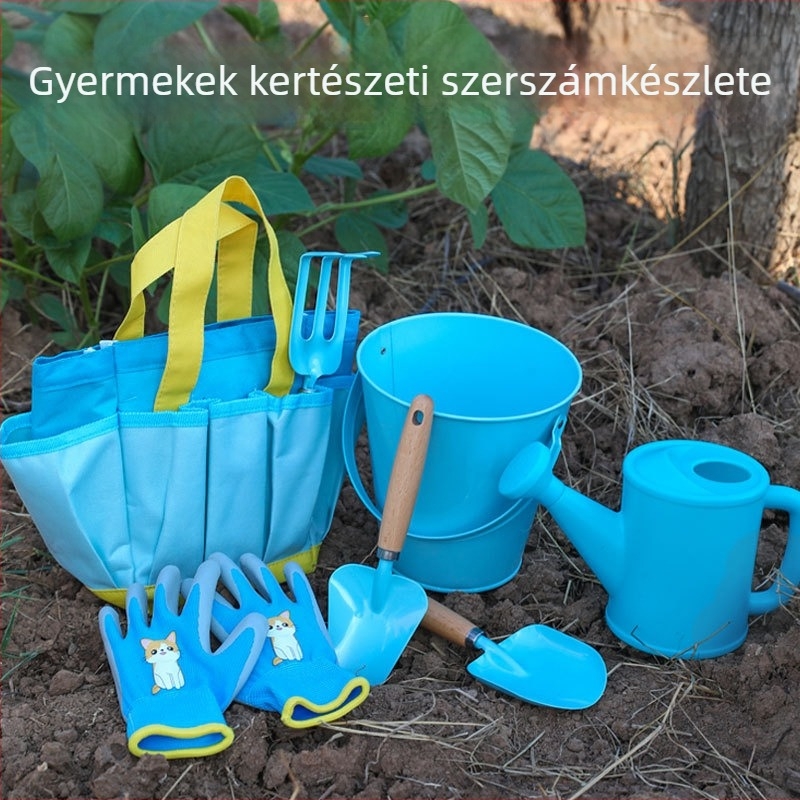 Gyerekek kertészkedő eszköz készlet — vasból készült, zuhanyfej típusú fúvóka, otthoni kertészkedéshez