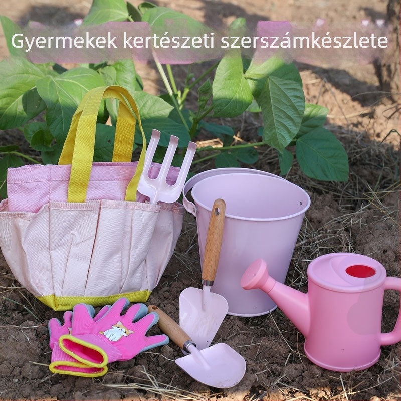 Gyerekek kertészkedő eszköz készlet — vasból készült, zuhanyfej típusú fúvóka, otthoni kertészkedéshez