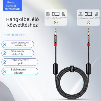 Wolfhound FBCH-YPX audiophile szintű szövött audio kábel digitális eszközökhöz, aranyozott csatlakozók, OFC rézvezetők, ROHS tanúsított