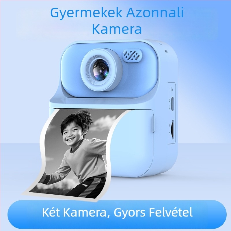 Gyerekeknek szóló digitális kamera dupla kamerával, 48 MP, HD videó, 2,4 hüvelykes LCD, TF-kártya tárhely