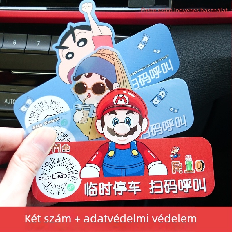 Műanyag parkolási tábla QR-kóddal, testreszabható 2D kódos matrica