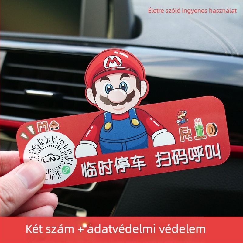 Műanyag parkolási tábla QR-kóddal, testreszabható 2D kódos matrica
