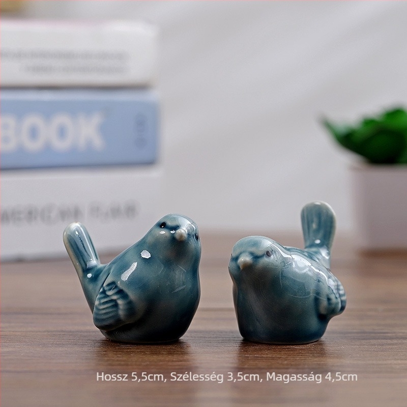 Európai stílusú porcelán állatfigurás díszdarab, madár- és vadállat motívum, alglazúros felület, kiégetve magas hőmérsékleten