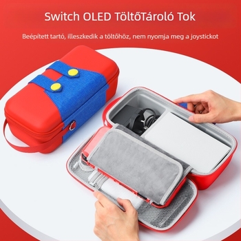 Nintendo Switch tároló táska EVA+PU; kompatibilis Switch, Switch OLED, Switch Lite; modell: Switch; súly: 450,5 g