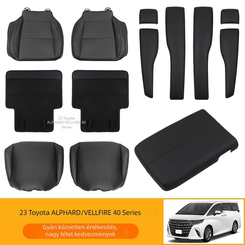 Botu ABS belső kiegészítők Toyota Alphard/Vellfire 40 Series – ülésvédő párnák és kartámasz fedői (0120y-rk, műbőr)