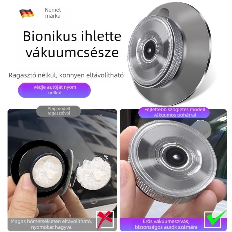Mairichi autóhátsó nézet kiegészítő – Kör alakú tükör a holttérhez, 360° panorámás széles látószög, vákuumos rögzítés