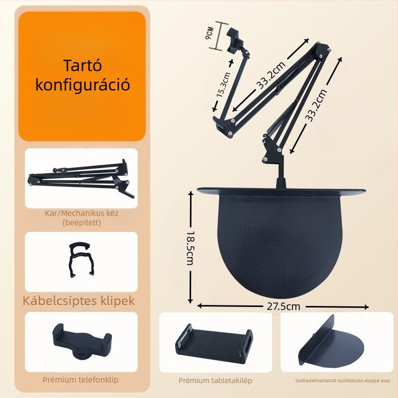 People Ágy melletti konzol, testreszabható kar, fém+ABS