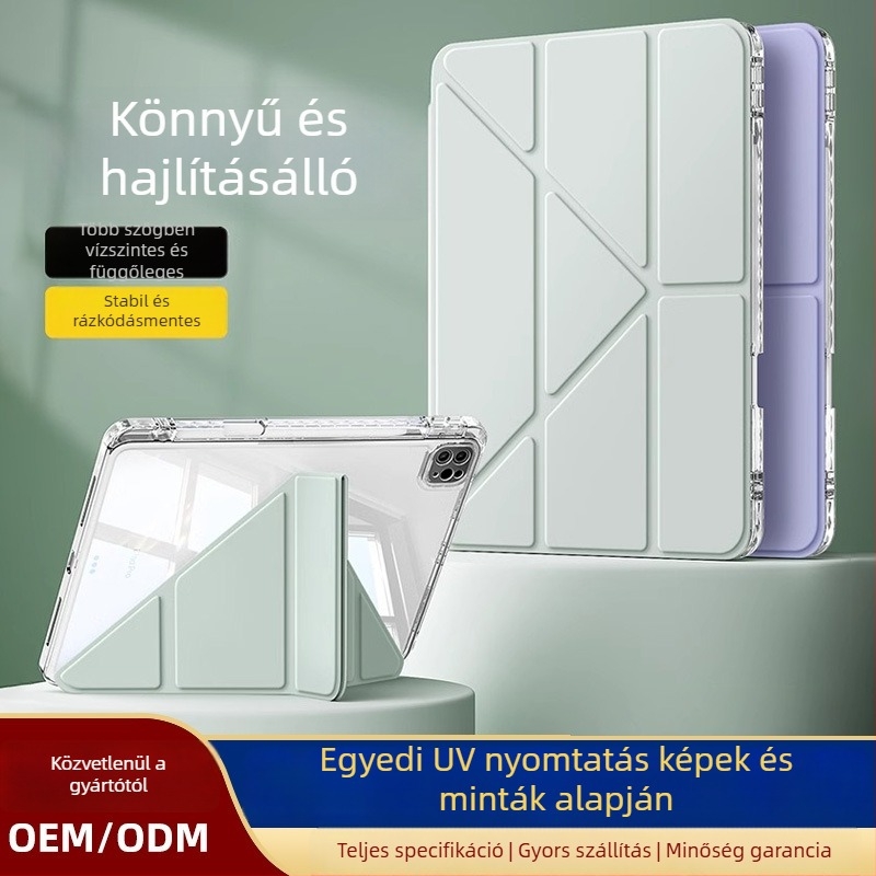 Átlátszó akrilvédő tok iPad 11-hez, Air 6/5-höz és Air 13-hoz, a 10. generáció, Y-alakú állvánnyal