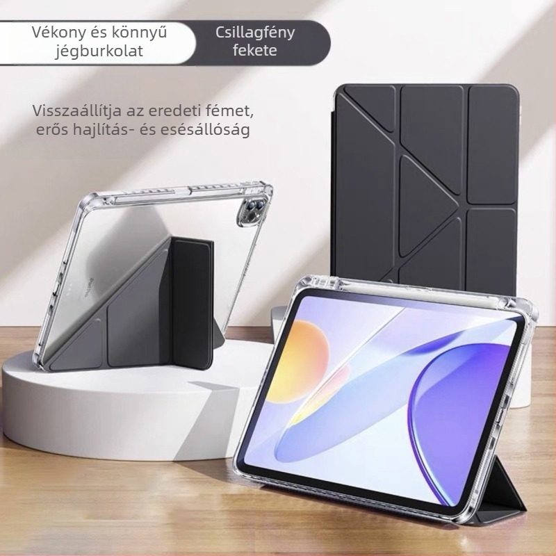 Átlátszó akrilvédő tok iPad 11-hez, Air 6/5-höz és Air 13-hoz, a 10. generáció, Y-alakú állvánnyal