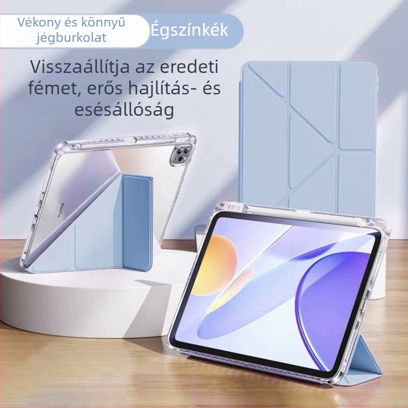 Átlátszó akrilvédő tok iPad 11-hez, Air 6/5-höz és Air 13-hoz, a 10. generáció, Y-alakú állvánnyal