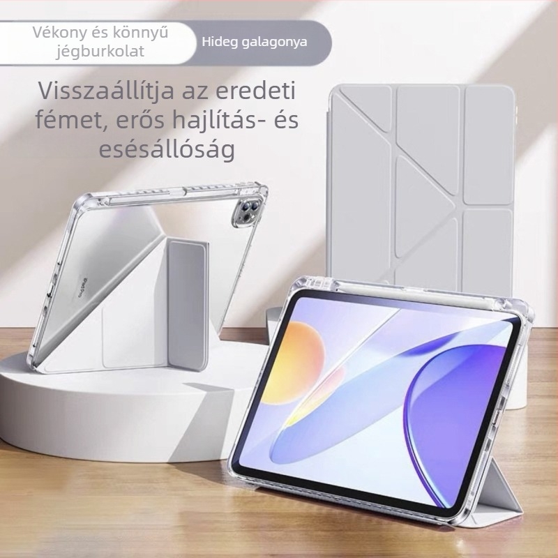 Átlátszó akrilvédő tok iPad 11-hez, Air 6/5-höz és Air 13-hoz, a 10. generáció, Y-alakú állvánnyal