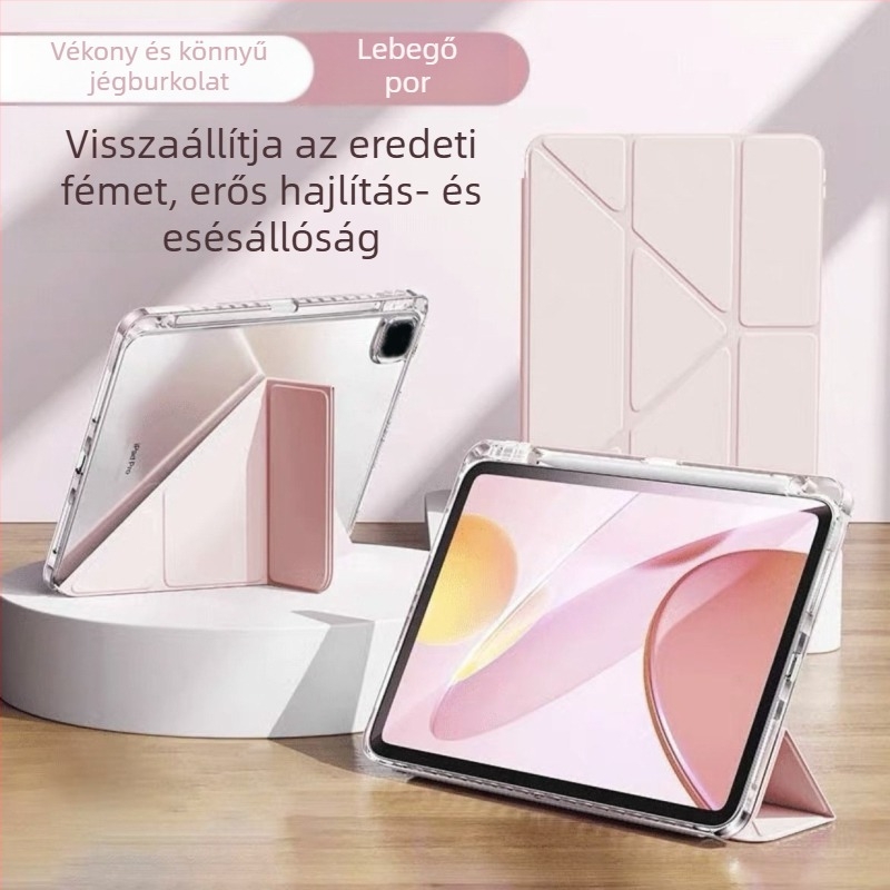 Átlátszó akrilvédő tok iPad 11-hez, Air 6/5-höz és Air 13-hoz, a 10. generáció, Y-alakú állvánnyal