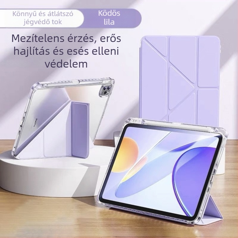 Átlátszó akrilvédő tok iPad 11-hez, Air 6/5-höz és Air 13-hoz, a 10. generáció, Y-alakú állvánnyal
