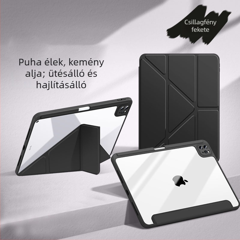 Átlátszó akrilvédő tok iPad 11-hez, Air 6/5-höz és Air 13-hoz, a 10. generáció, Y-alakú állvánnyal